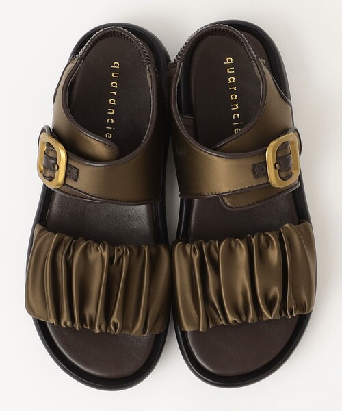 quaranciel サンダル quaranciel: ギャザー デザイン ベルト サンダル