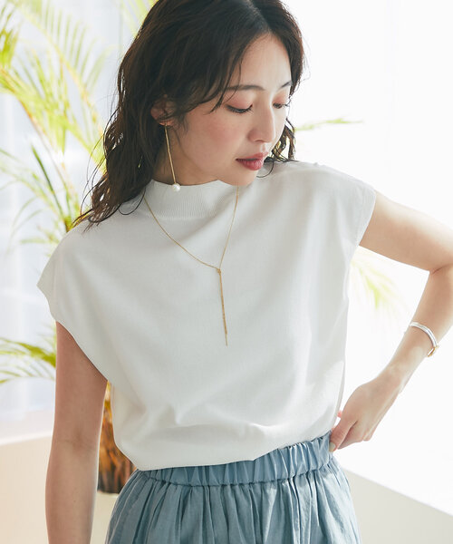 【Maison de dolce.】接触冷感 UVカット マリンニット Dessin ニット セーター 「接触冷感/UVカット」2WAY五分袖