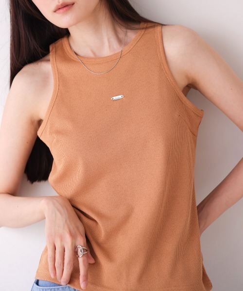 BAB（バブ） タンクトップ ノースリーブ ロゴプレート付アメスリタンク