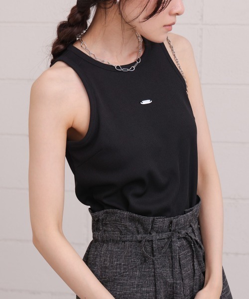 BAB（バブ） タンクトップ ノースリーブ ロゴプレート付アメスリタンク