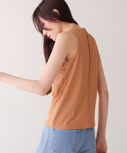 BAB（バブ） タンクトップ ノースリーブ ロゴプレート付アメスリタンク