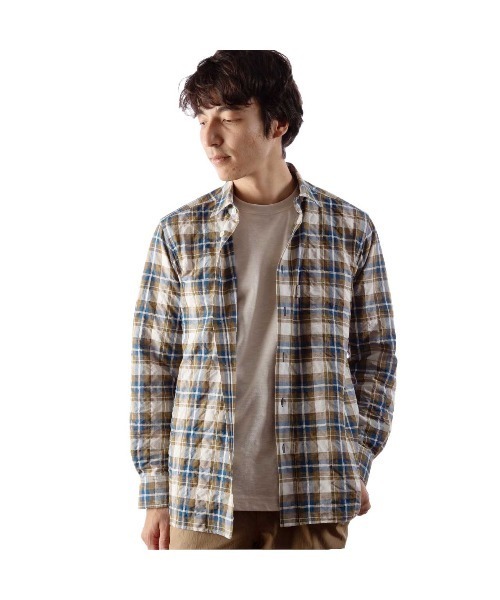 メンズ チェック柄シャツ ルーズ ストリート G00467 Foxfire シャツ Cシールドサーフェスチェックシャツ メンズ