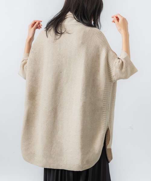 「MAISON BREEZE」 タートルネックニット FREE グレー レディース_画像3
