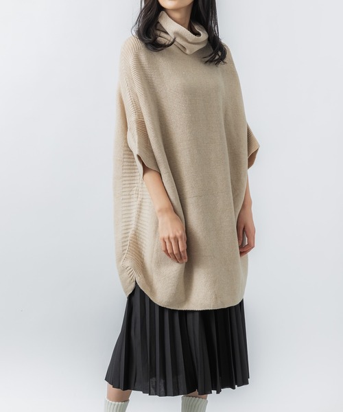 「MAISON BREEZE」 タートルネックニット FREE グレー レディース_画像4