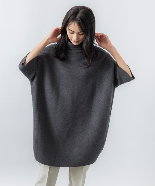 「MAISON BREEZE」 タートルネックニット FREE グレー レディース_画像6