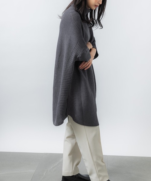 「MAISON BREEZE」 タートルネックニット FREE グレー レディース_画像8