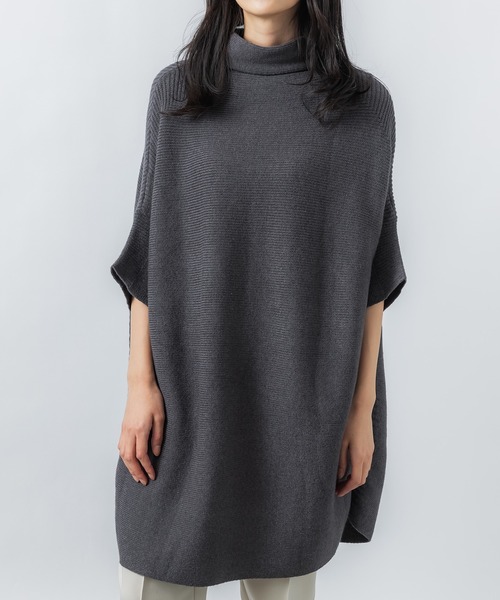 「MAISON BREEZE」 タートルネックニット FREE グレー レディース_画像9