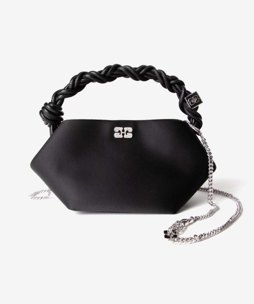 Ganni★ソワール サテン ミニブーバッグ★送関込 GANNI ハンドバッグ Bou Bag Mini Soir Satin ガニー ボウ
