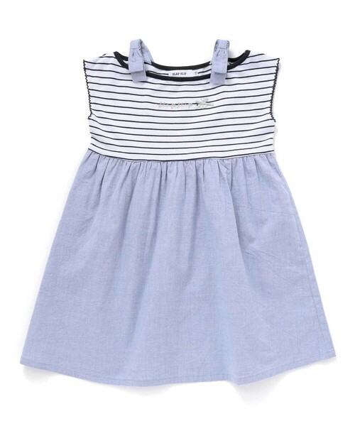 bibiy ワンピース　ボーダー　スカラップ　リボン bibiy ワンピース ボーダー スカラップ リボン TOPS｜Bibiy.