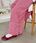 ワイドパンツ パンツ ギンガムチェック/ドット...の詳細画像1