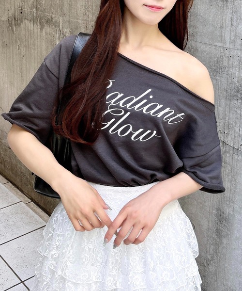 INGNI（イング） tシャツ ワンショルスウェットロゴトップス