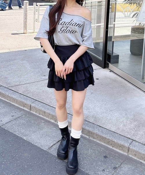 INGNI（イング） tシャツ ワンショルスウェットロゴトップス