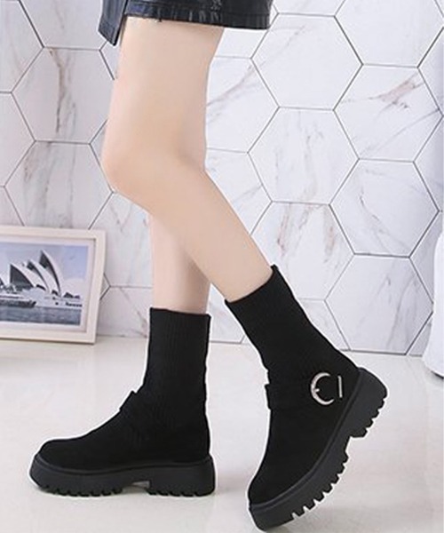 「Miniministore」 ショートブーツ 22.5cm ブラック レディース_画像4