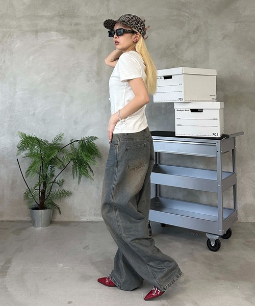 レディース オーバーダイ デニム パンツ ジーンズ デニム デニムパンツ オーバーダイデニムパンツ