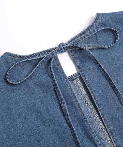 お値下げ♪極美品☆サカイ デニムワンピース バックプリーツ ベルト付き L 極美品☆サカイ sacai デニムワンピース バックプリーツ ベルト