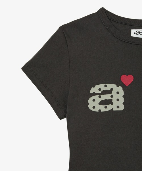 aeae ドット Tシャツ AEAE☆韓国☆人気☆WEB LOGO DOT CROP T-SHIRTS 半袖 ロゴ 水玉 (AEAE