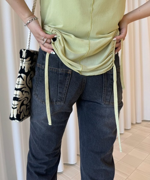 Ameri（アメリ） パンツ SENSU DETAIL DENIM PANTS レディース
