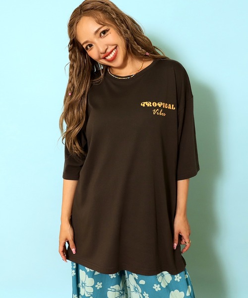 anap mimpi（アナップミンピ） tシャツ カラー パームツリー プリント