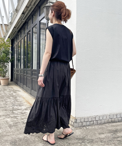 Spick＆Span スカート 「追加」エンブロイダリーレーススカート