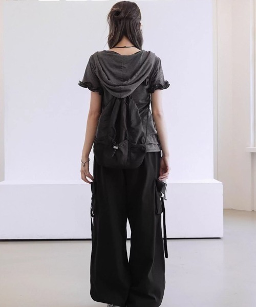 パーカー A'GEM/9 × .kom「.KOM/ドットケーオーエム」ドット半袖フーディージップパーカー レディース A'GEM/9 × .kom『.KOM/ドットケーオーエム』ドット半袖