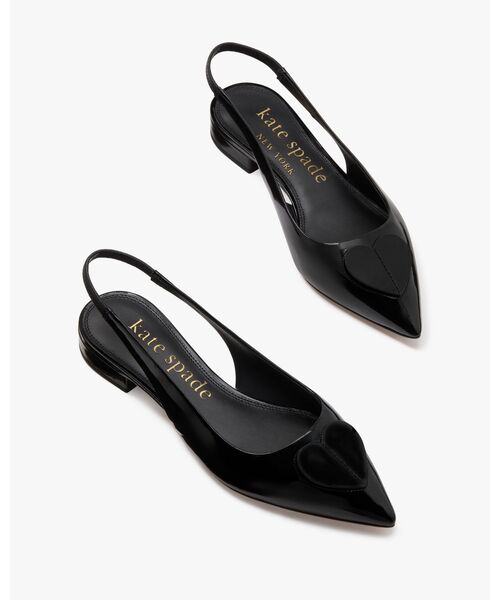 kate spade フラットシューズ 黒 レザー kate spade NEW YORK シューズ ラヴァー パテント スリング