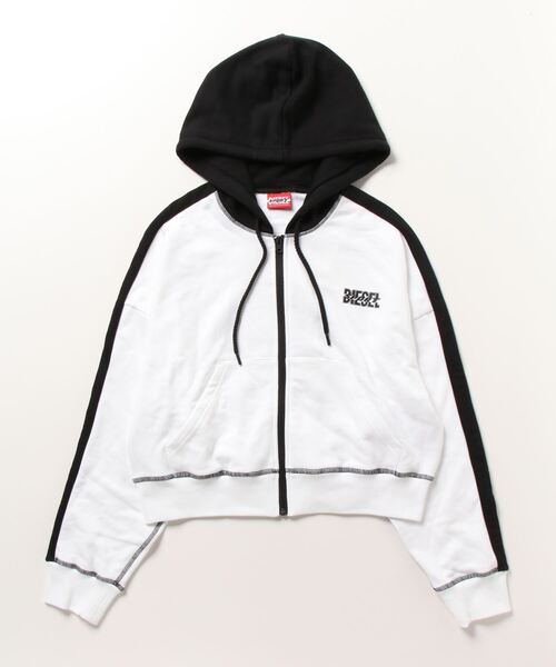 「DIESEL」 ジップアップパーカー SMALL ホワイト レディース