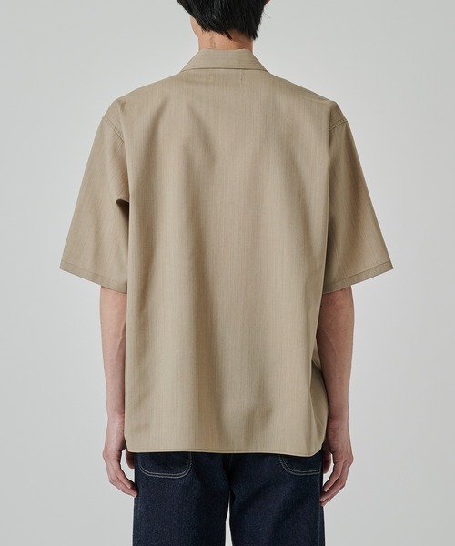 MARKAWARE ウールトロピカル120 ブラウン　半袖シャツ markaware シャツ 「MARKAWARE/marka」ウールトロピカルメランジ