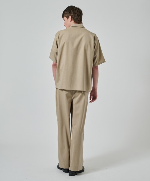 MARKAWARE ウールトロピカル120 ブラウン　半袖シャツ MARKAWARE(マーカウェア)24SS/春夏 人気のsuper120ウールを