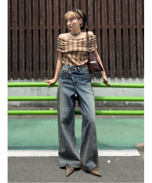 ⭐︎SLY⭐︎ジャストウエスト ストレート デニム パンツ サイズ1 SLY ジーンズ デニム デニムパンツ J/W SWITCHING STRAIGHT PT