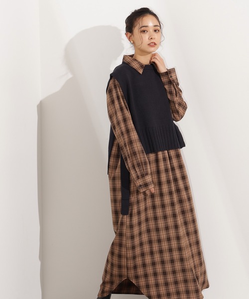 【お値下げ】ナチュラルビューティーベーシック　ニットワンピース　PSサイズ NATURAL BEAUTY BASIC（ナチュラルビューティーベーシック）の