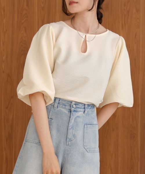 「Bab」 7分袖ブラウス M オレンジ レディース_画像2