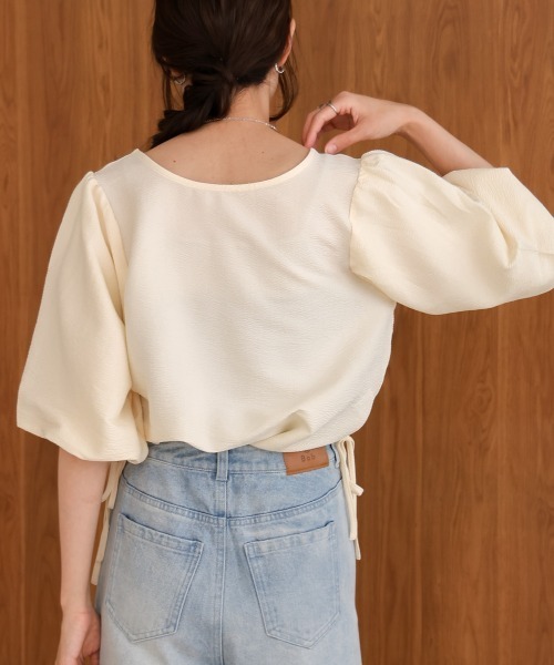 「Bab」 7分袖ブラウス M オレンジ レディース_画像5