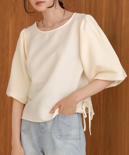 「Bab」 7分袖ブラウス M オレンジ レディース_画像6