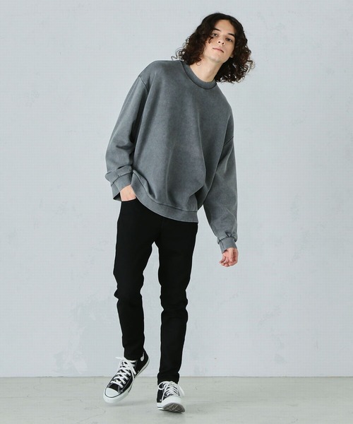 「Lee」 加工スキニーデニムパンツ LARGE インディゴブルー メンズ