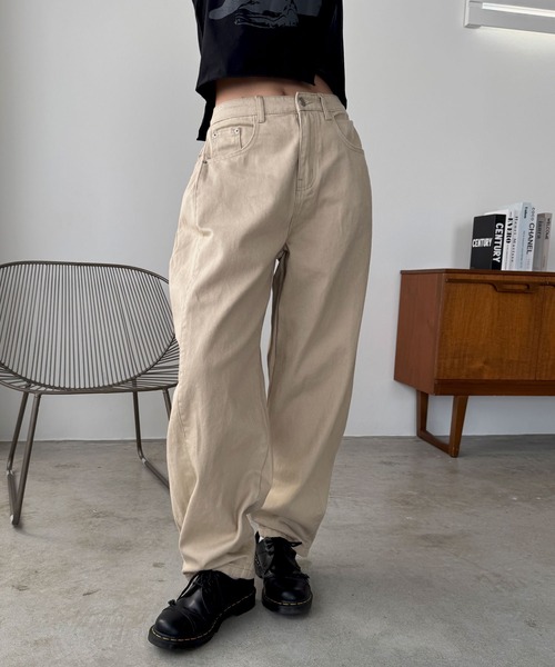 「FOLLOWIN」 チノパンツ MEDIUM ベージュ レディース