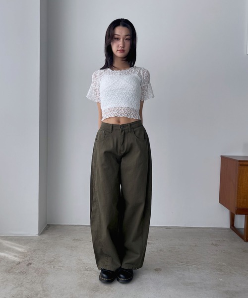 「FOLLOWIN」 チノパンツ MEDIUM ベージュ レディース