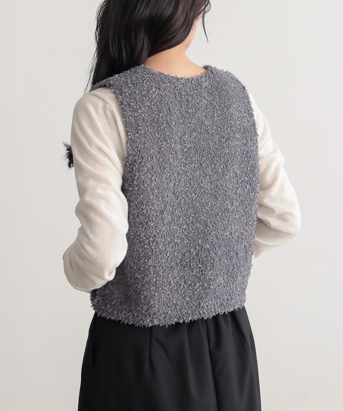 for/c（フォーシー） ベスト ジレ テープヤーンニットベスト