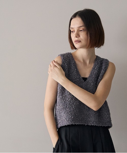 for/c（フォーシー） ベスト ジレ テープヤーンニットベスト