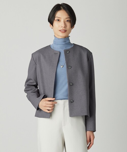 ジャケット ノーカラージャケット 「WEB限定カラーあり」ツムギート