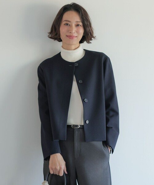 ジャケット ノーカラージャケット 「WEB限定カラーあり」ツムギート