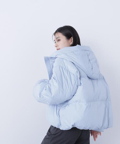 BlessU ダウンジャケット Mサイズ 水色 BlessU ダウンジャケット 青/白