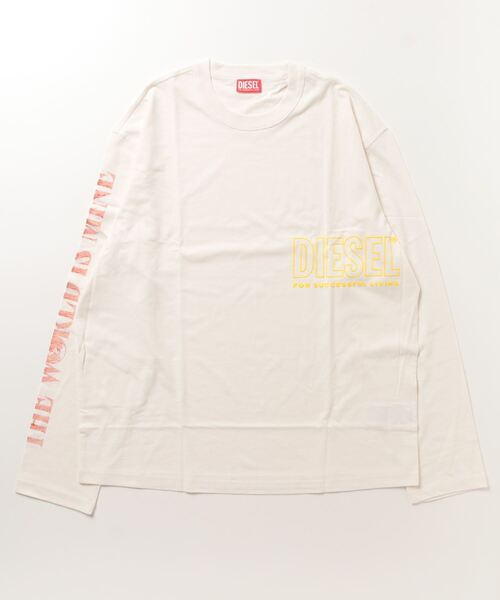 DIESEL ホワイト 長袖 Tシャツ M DIESEL Just Division ロング Tシャツ 白