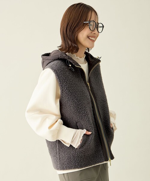 ANY（エニィ） コート アウター 「手洗い可」キルトコンビベスト