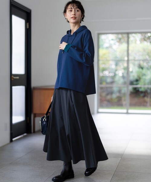 23区（ニジュウサンク） パーカー 「洗える」ダブルフェイスニット