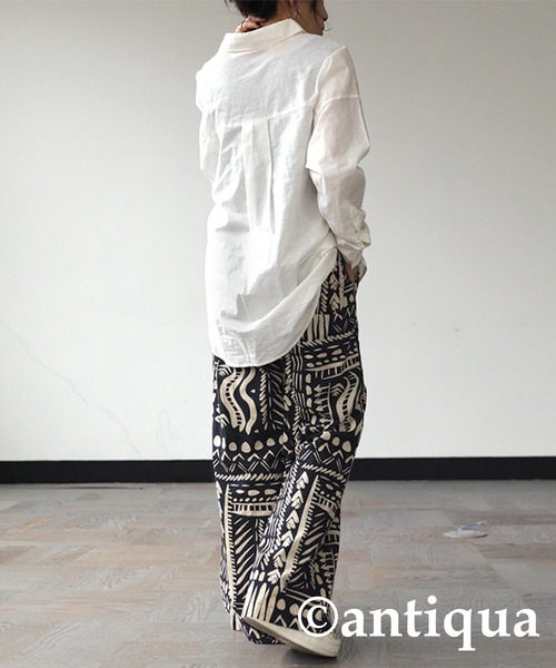 「antiqua」 イージーパンツ P ブラック レディース_画像9