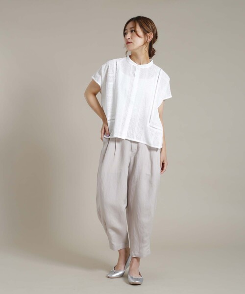 「Kelen」 半袖ブラウス S ピンクベージュ レディース_画像3
