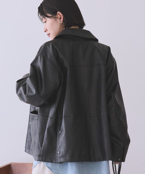 AMERICAN HOLIC コート アウター フェイクレザーカバーオール