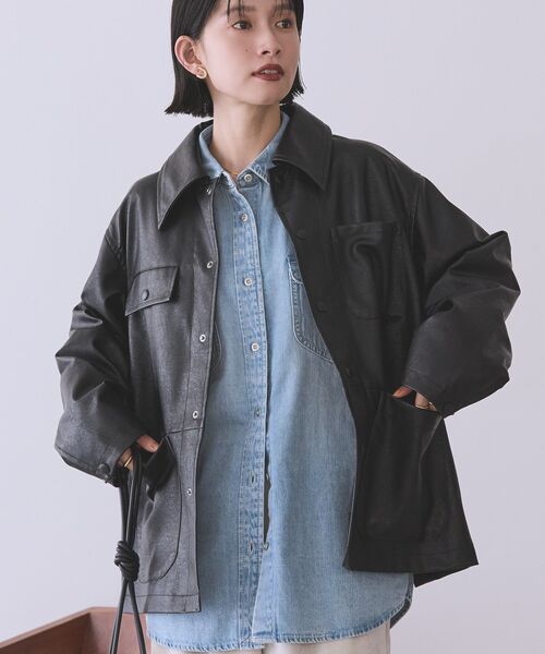 AMERICAN HOLIC コート アウター フェイクレザーカバーオール