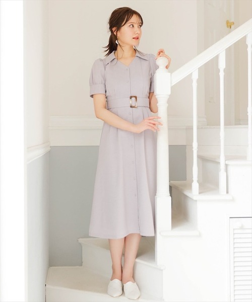 「SWINGLE」 半袖ワンピース MEDIUM ラベンダー レディース_画像2
