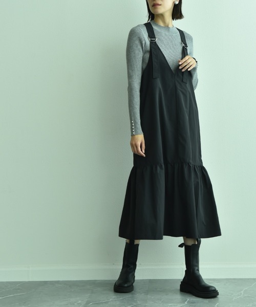 「INTERPLANET」 ノースリーブワンピース FREE ベージュ レディース_画像4